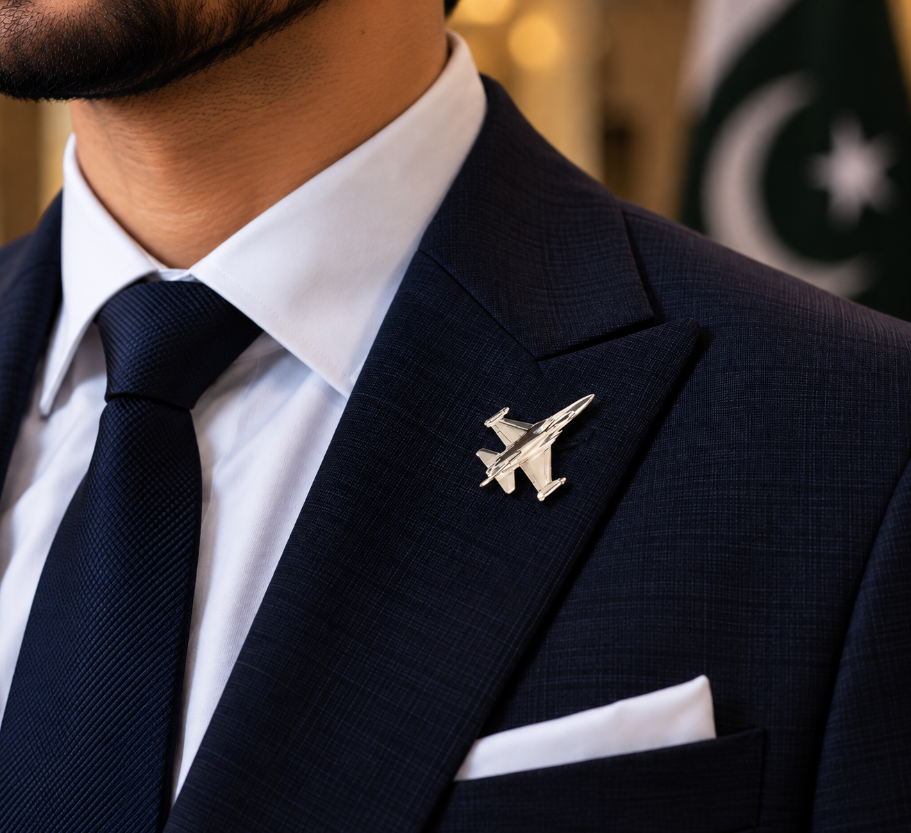 F-16 Silver Lapel Pin
