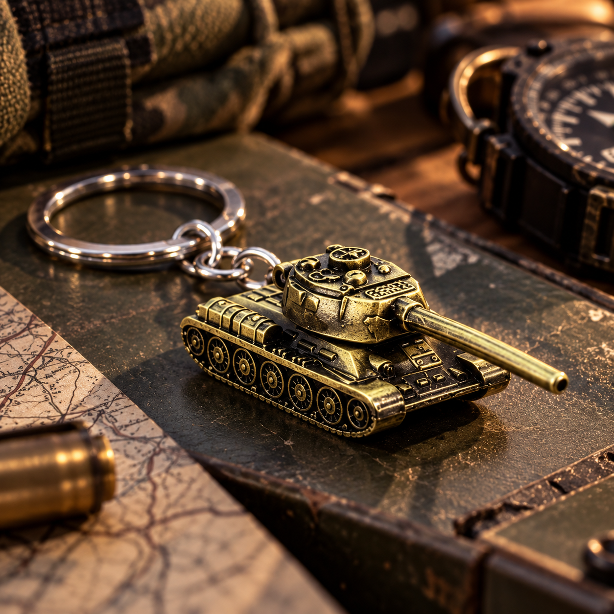 Battle Tank Golden - Metal Keychains